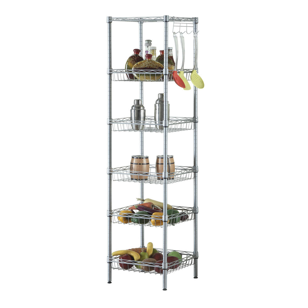 TopNest Storage Rack, 6-Shelf Kitchen Metal Storage Shelves for Garage, Height Adjustable Storage Rack 63’’ H