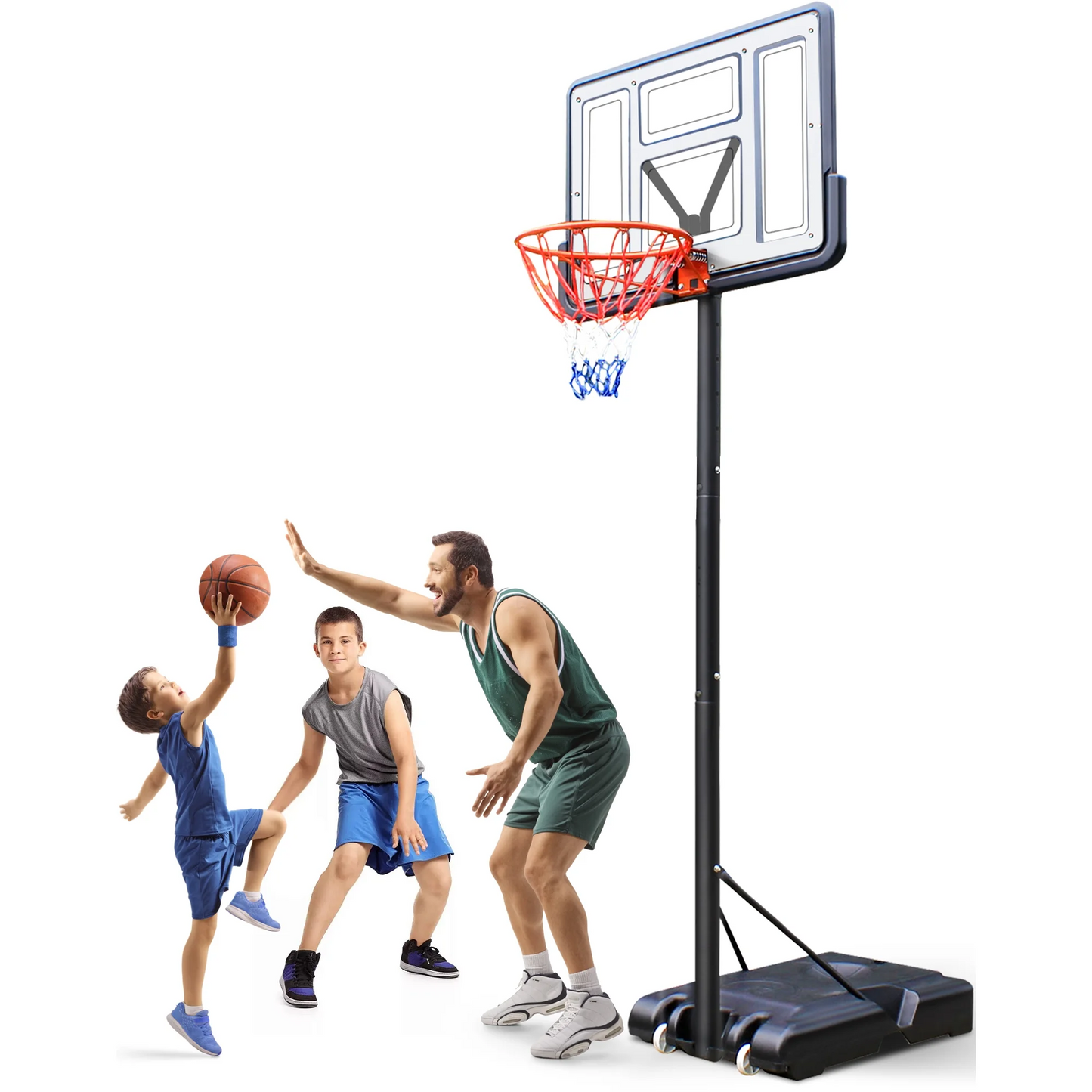 TopNest Outdoor Basketball Hoop, 44 inch, 4.4 - 10 ft Height Adjustable