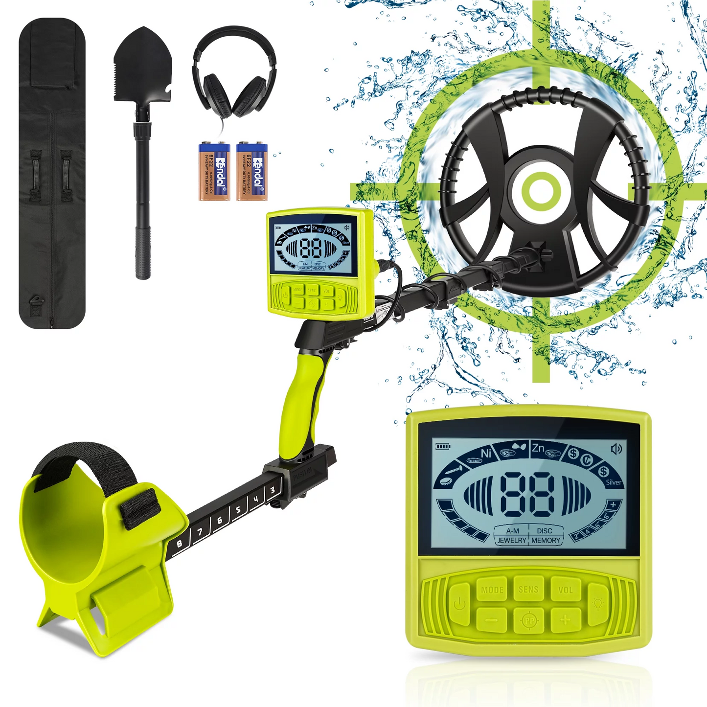 TopNest Metal Detector, Lightweight Metal Detector w/LCD, 10'' Large Coil, Backpack, Shovel & Headphone for Outdoor Treasure Hunt, Adjustable 33''-52''