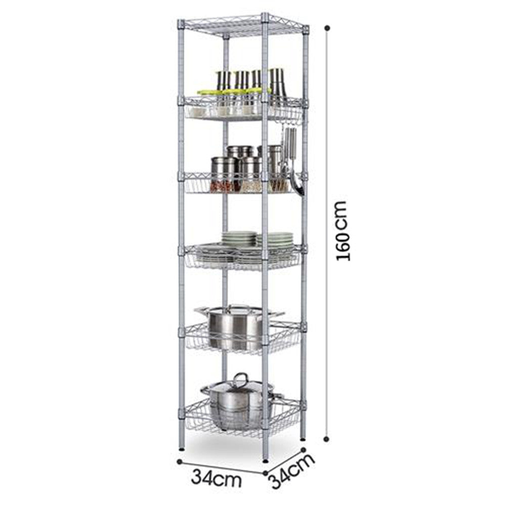 TopNest Storage Rack, 6-Shelf Kitchen Metal Storage Shelves for Garage, Height Adjustable Storage Rack 63’’ H