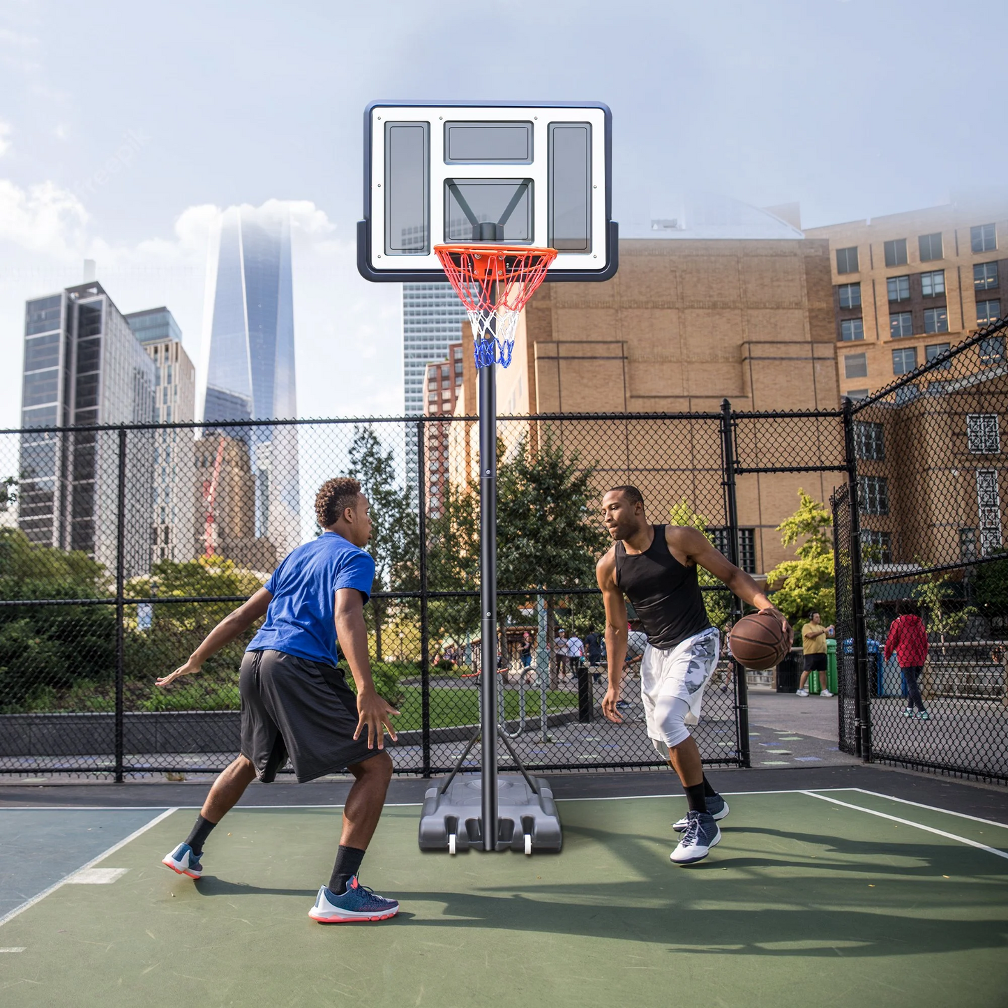 TopNest Outdoor Basketball Hoop, 44 inch, 4.4 - 10 ft Height Adjustable