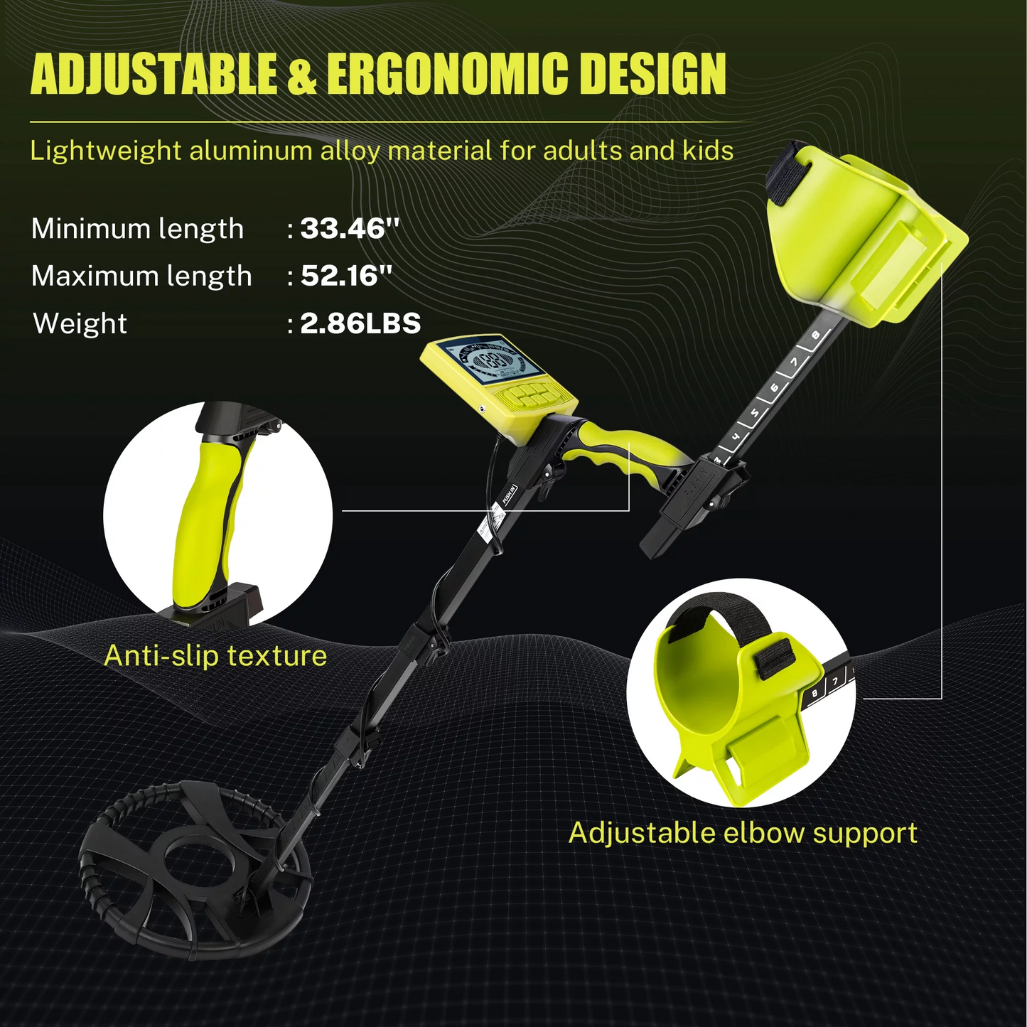 TopNest Metal Detector, Lightweight Metal Detector w/LCD, 10'' Large Coil, Backpack, Shovel & Headphone for Outdoor Treasure Hunt, Adjustable 33''-52''