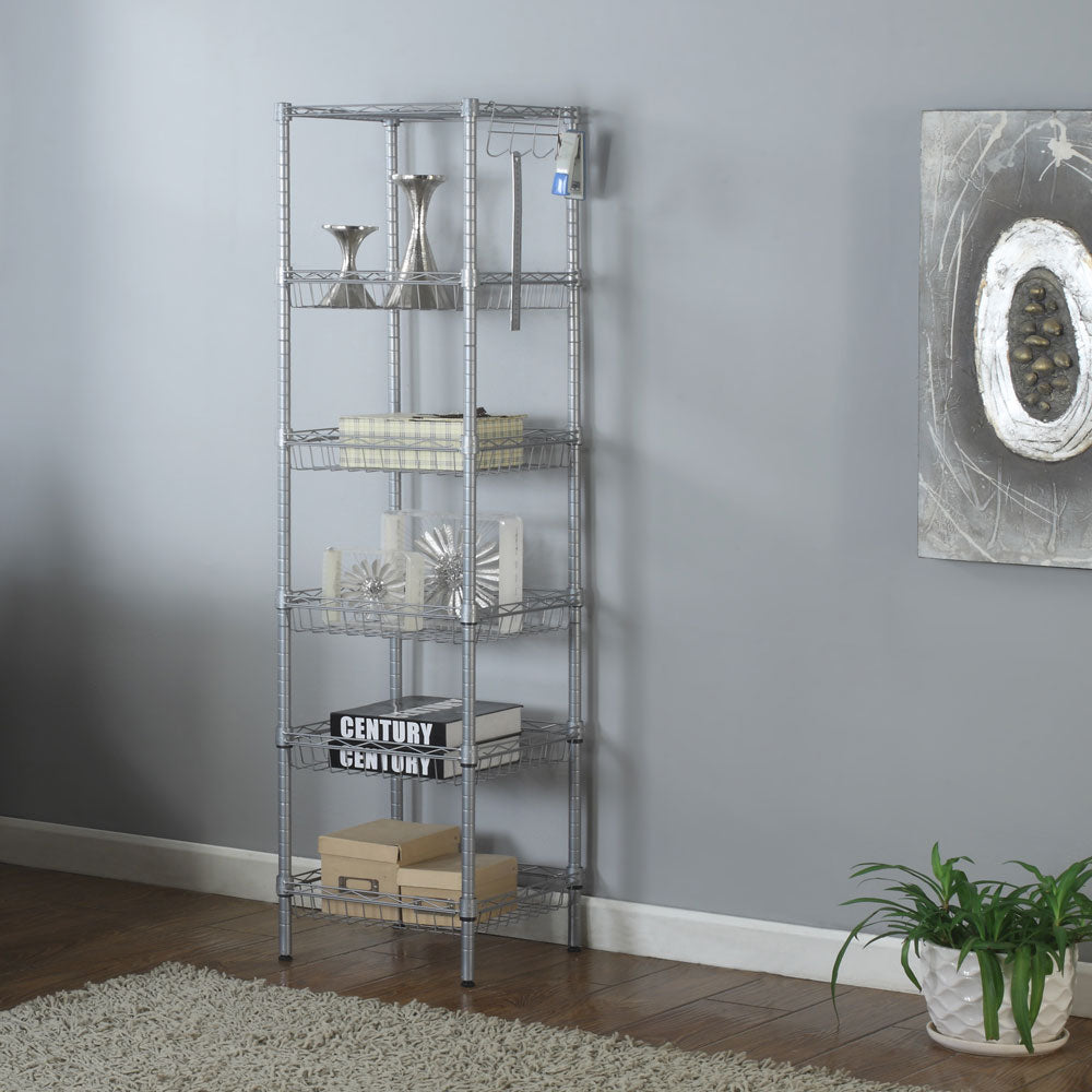 TopNest Storage Rack, 6-Shelf Kitchen Metal Storage Shelves for Garage, Height Adjustable Storage Rack 63’’ H