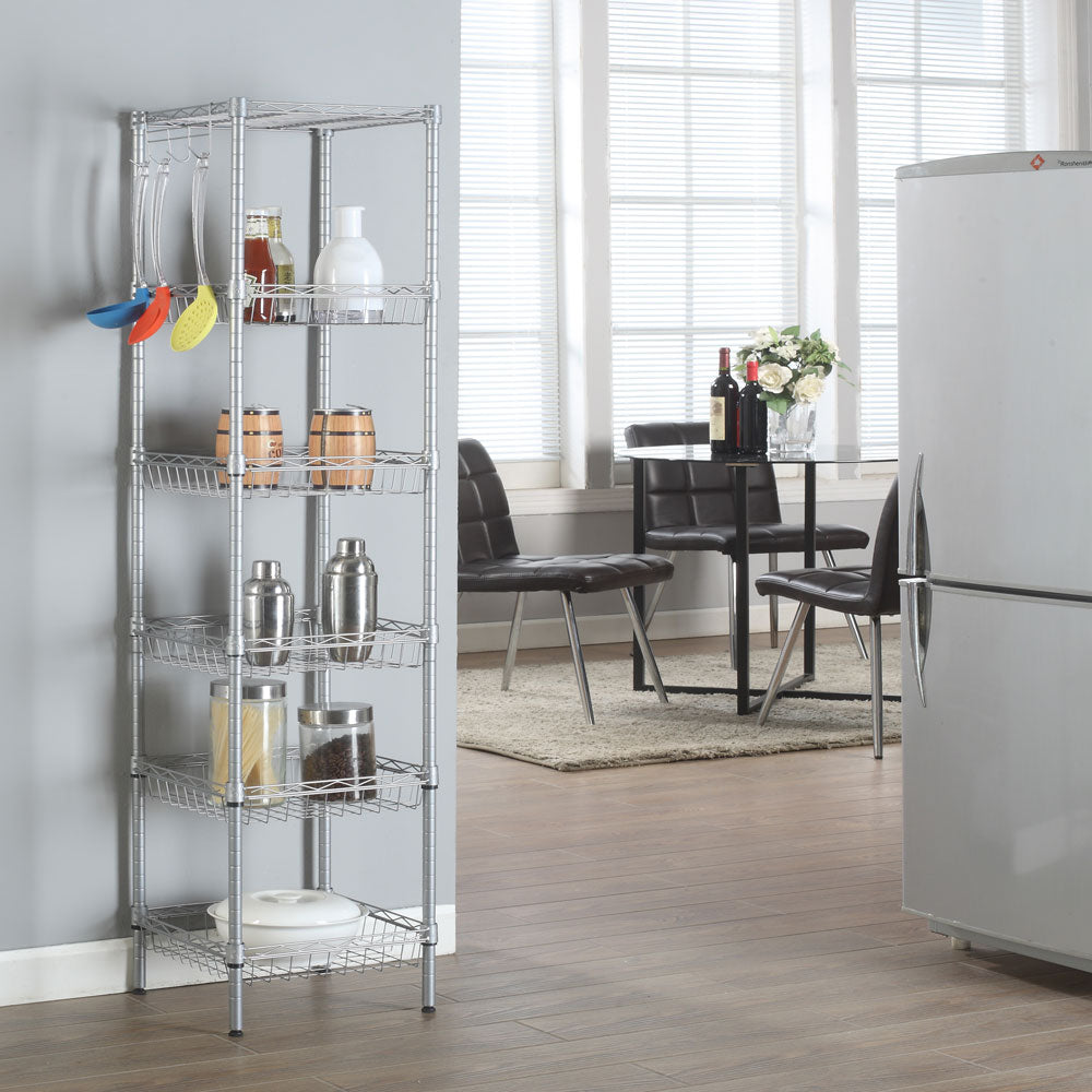 TopNest Storage Rack, 6-Shelf Kitchen Metal Storage Shelves for Garage, Height Adjustable Storage Rack 63’’ H